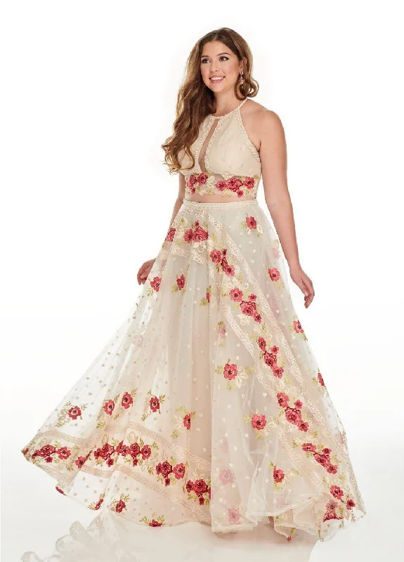 Rachel Allan Two Piece Sexy Long Plus Size Prom Dress