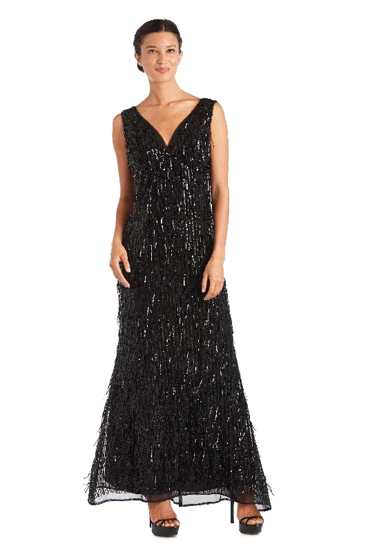 R&M Richards 7075P Long Formal Petite Sequins Dress