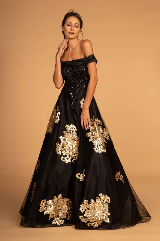 Sequin Embellished Long Prom Dress