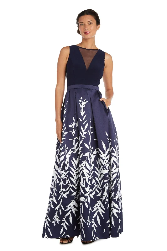 Morgan & Co 12961 Long Printed Skirt Formal Dress