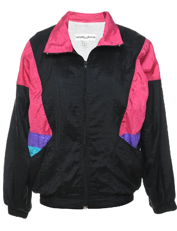 Black. Pink & Blue 1990s Nylon Jacket - S