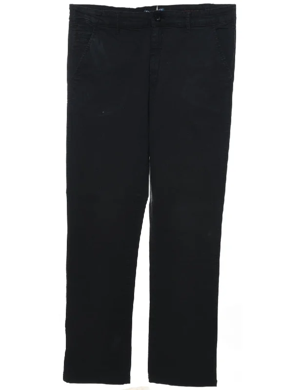 Black Straight-Fit Trousers - W36 L32