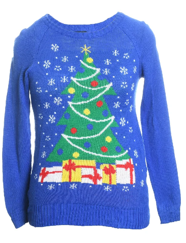 Blue Christmas Jumper - XS