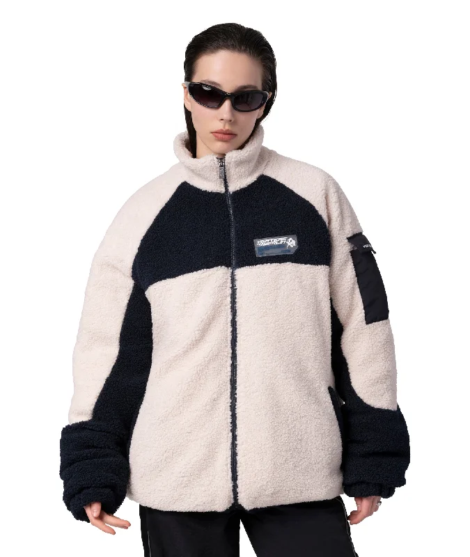 ELEVATE SHERPA JACKET - WHITE/ NAVY