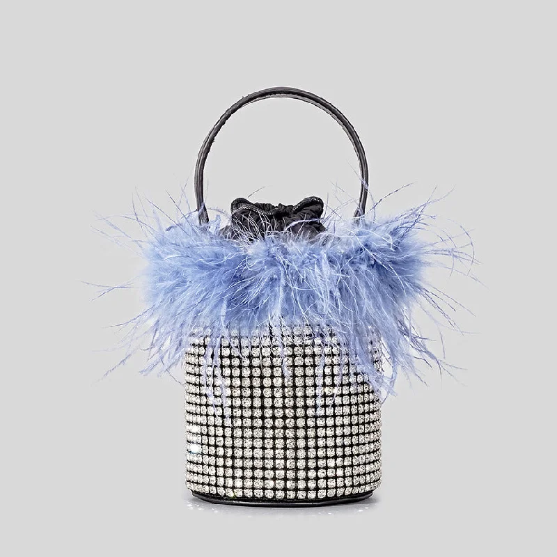 Celeste Feather Diamond Bucket Tote