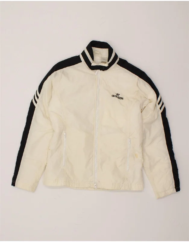 ADIDAS Womens Windbreaker Jacket EU 38 Medium White Colourblock Polyester