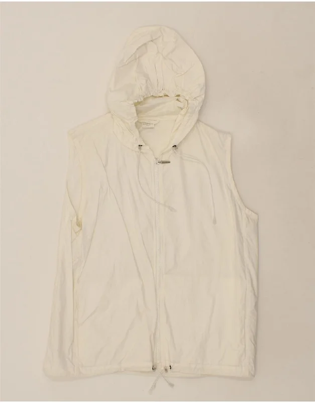 AIRFIELD Womens Hooded Gilet IT 46 Large White Cotton