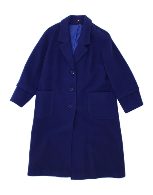 C & A Womens Overcoat UK 12 Medium Navy Blue Wool