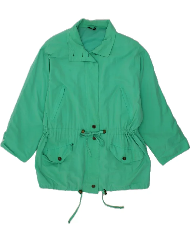 C&A Womens Windbreaker Jacket UK 18 XL Green Polyester