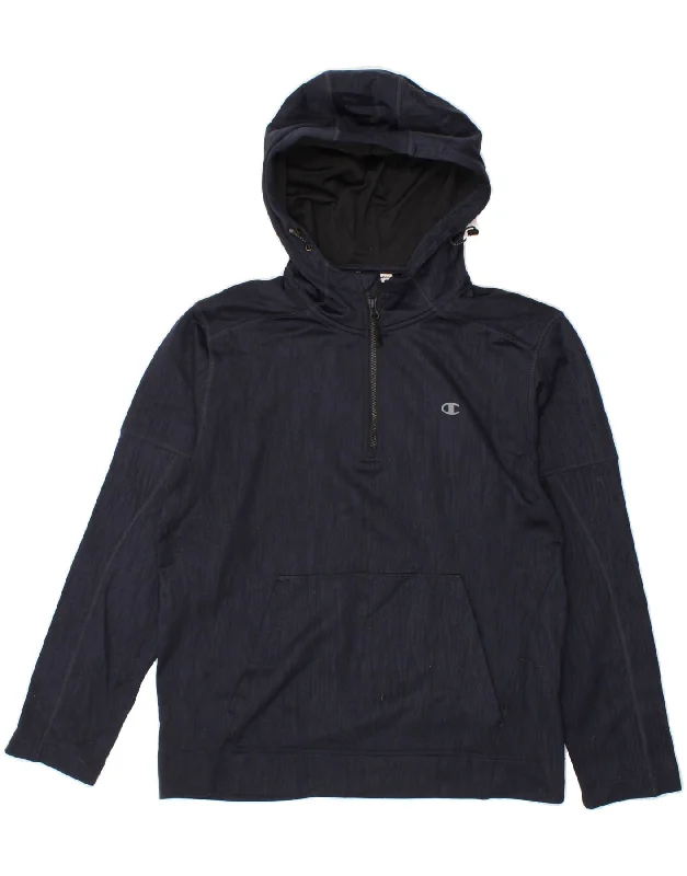 CHAMPION Womens Loose Fit Hooded Anorak Jacket UK 16 Large Navy Blue