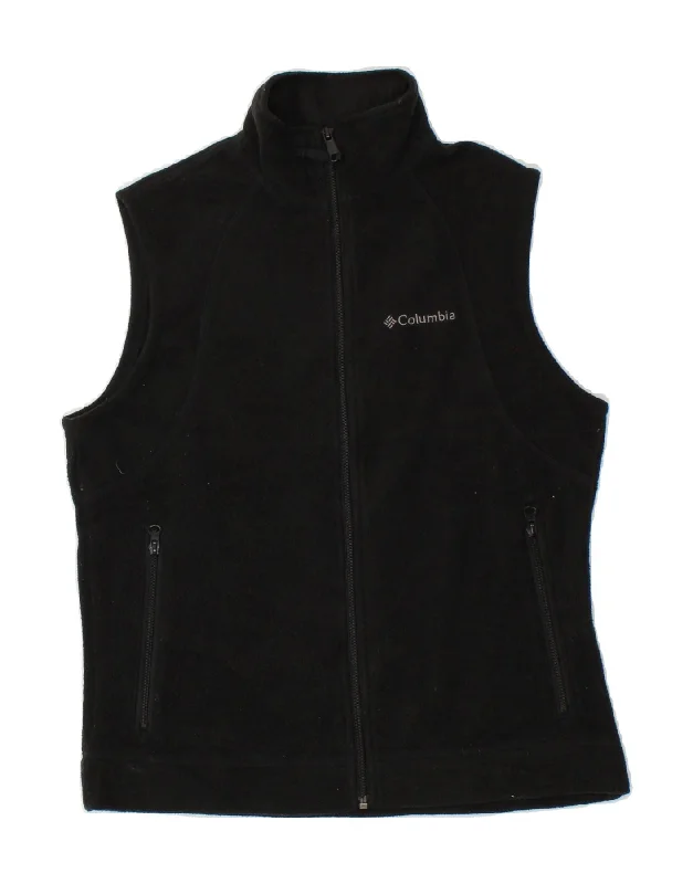 COLUMBIA Womens Fleece Gilet UK 10 Small Black Polyester