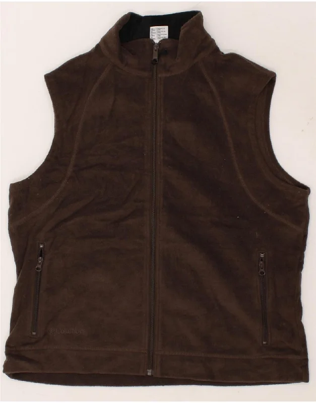 COLUMBIA Womens Fleece Gilet UK 18 XL Brown Polyester