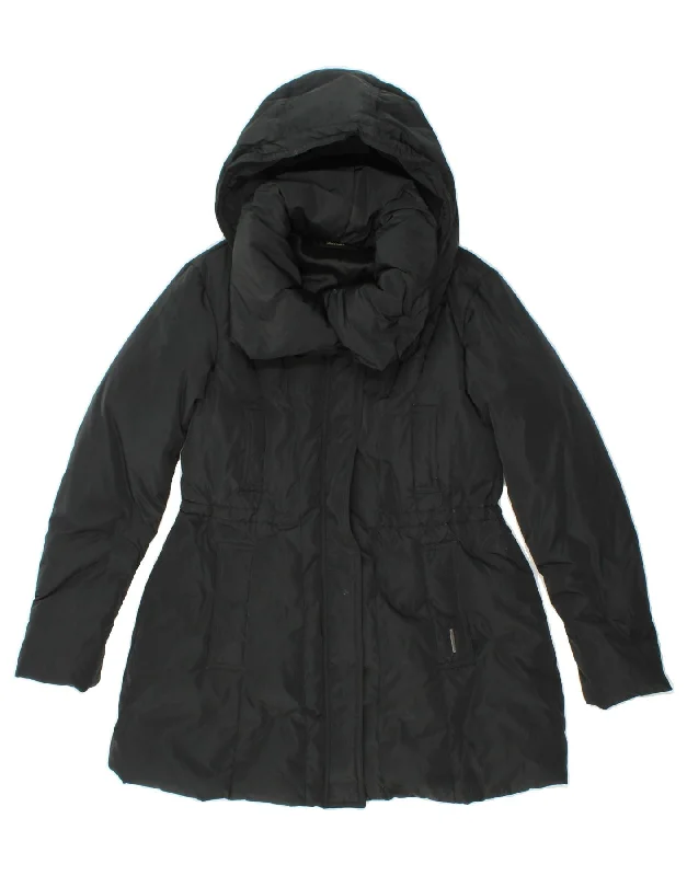 DKNY Womens Hooded Padded Jacket UK 6 XS Black Polyester