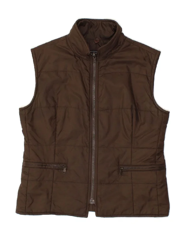 FAY Womens Gilet UK 10 Small Brown Polyamide