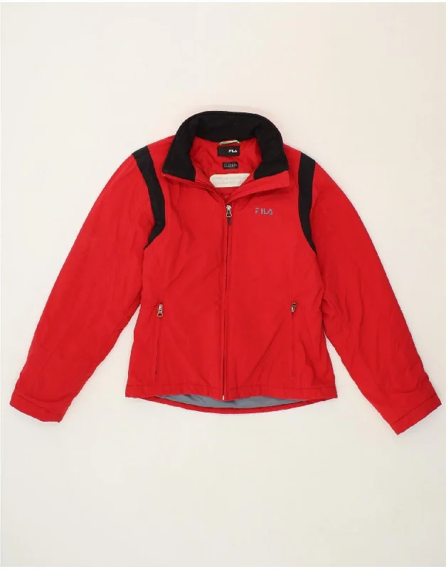 FILA Womens Windbreaker Jacket UK 8 Small Red Polyamide