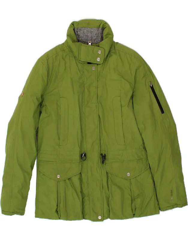 INVICTA Womens Windbreaker Jacket UK 14 Large Green Polyester