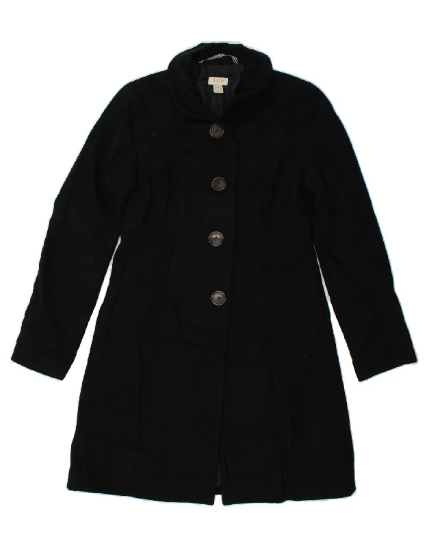 J. CREW Womens Overcoat US 0 XS Black Wool