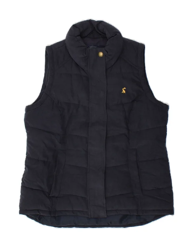 JOULES Womens Padded Gilet UK 10 Small Navy Blue Polyester