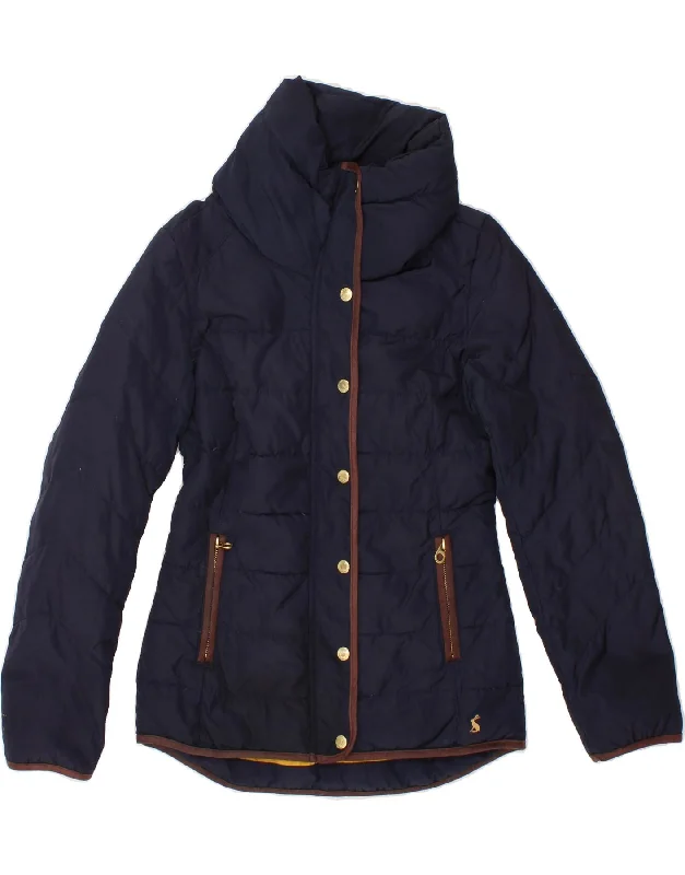 JOULES Womens Padded Jacket UK 8 Small Navy Blue Polyester