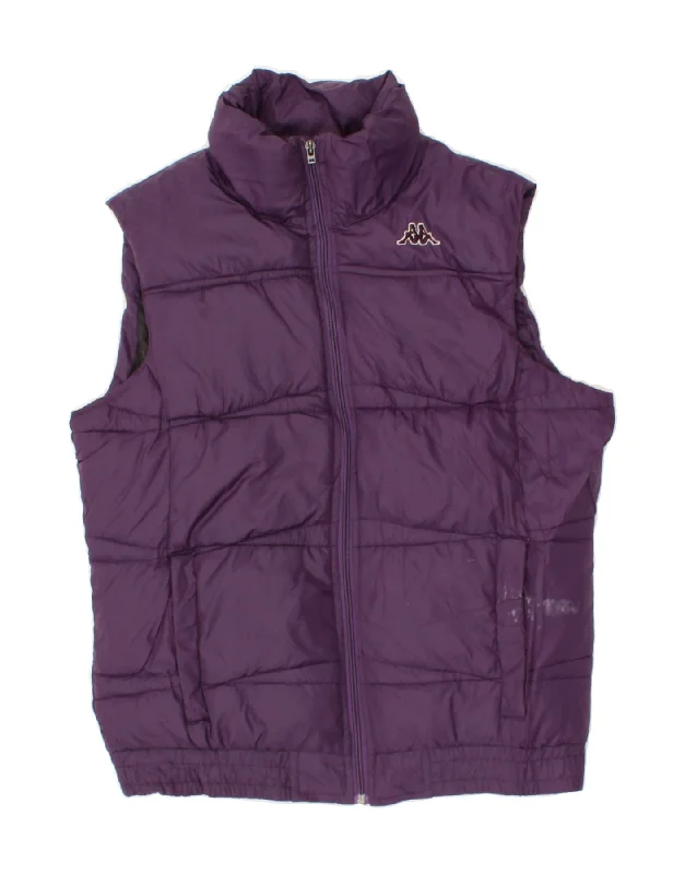 KAPPA Womens Padded Gilet UK 14 Medium Purple Polyester