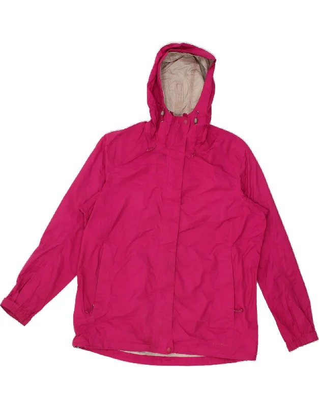 L.L.BEAN Womens Hooded Rain Jacket UK 18 XL Pink Nylon