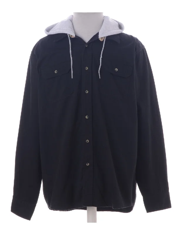 Label Navy Theo Hooded Shirt