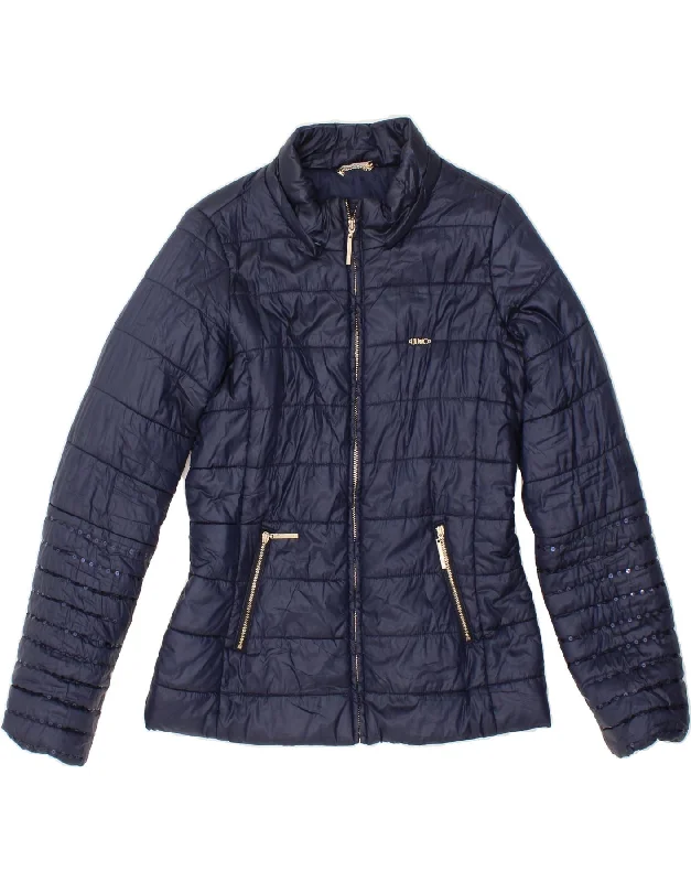 LIU JO Womens Padded Jacket UK 14 Large Navy Blue