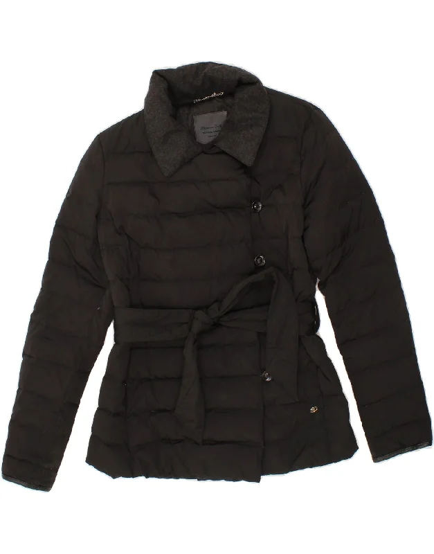 MASSIMO DUTTI Womens Padded Jacket UK 14 Large Black Polyester