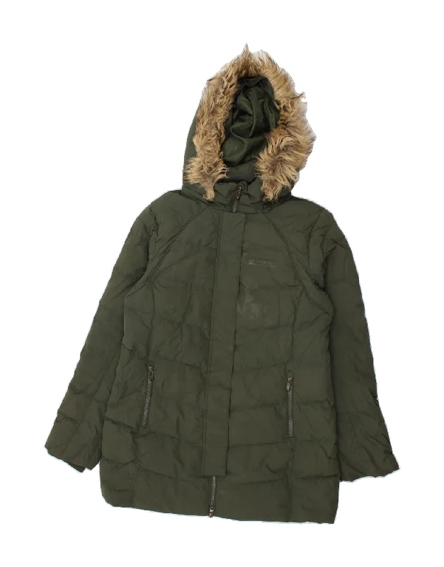 MOUNTAIN WAREHOUSE Womens Hooded Padded Jacket UK 12 Medium Green