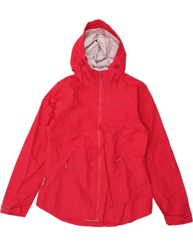 MOUNTAIN WAREHOUSE Womens Hooded Rain Jacket UK 8 Small Red Polyester