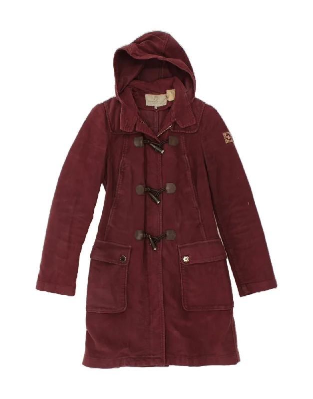 MURPHY & NYE Womens Hooded Duffle Coat IT 38 XS Burgundy