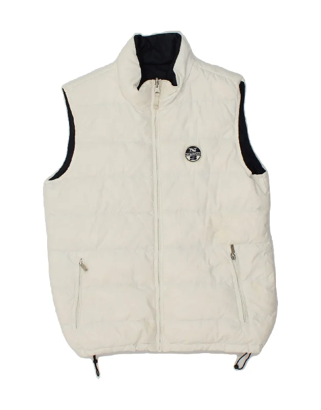 NORTH SAILS Womens Reversible Padded Gilet UK 10 Small White Polyamide