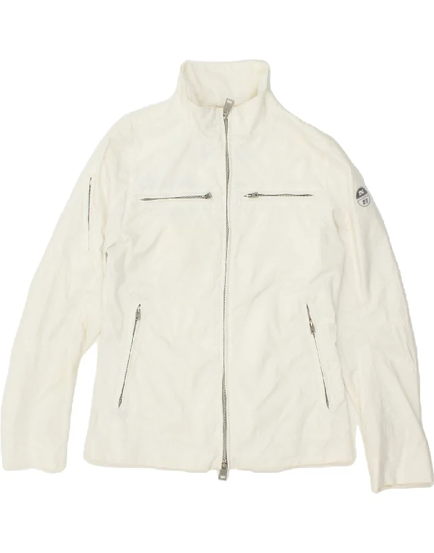 NORTH SAILS Womens Windbreaker Jacket UK 14 Medium White Polyester