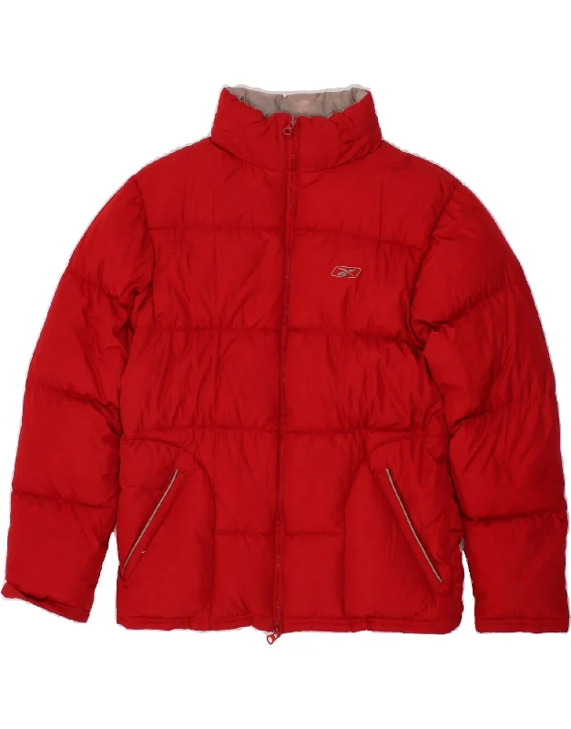 REEBOK Womens Padded Jacket UK 12 Medium Red