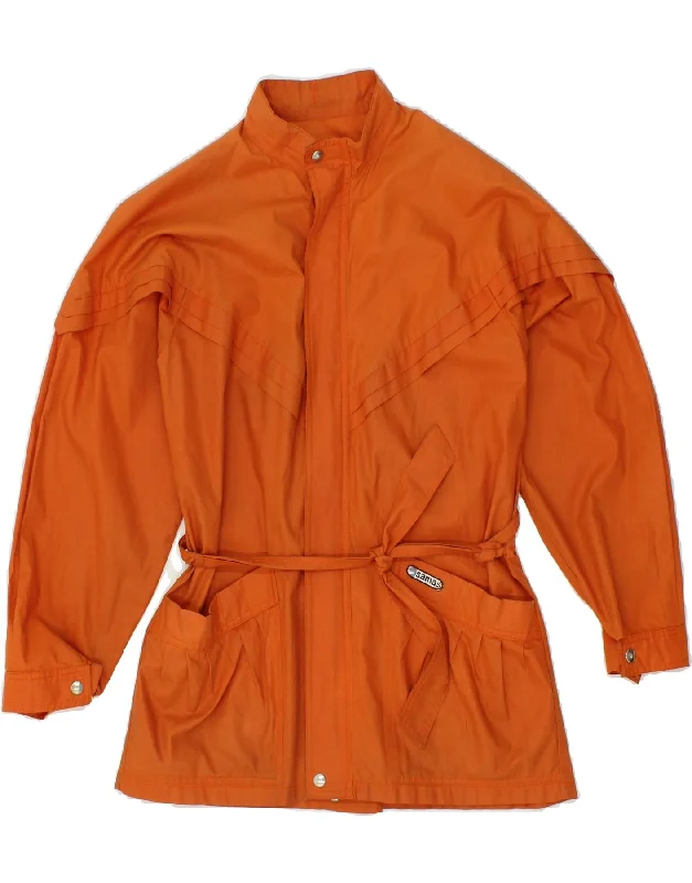 SAMAS Womens Overcoat UK 10 Small Orange Polyester