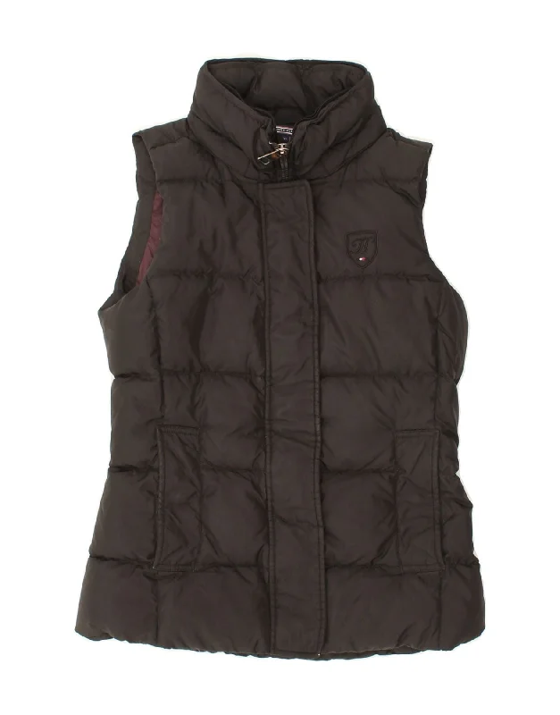 TOMMY HILFIGER Womens Padded Gilet UK 6 XS Grey Polyester