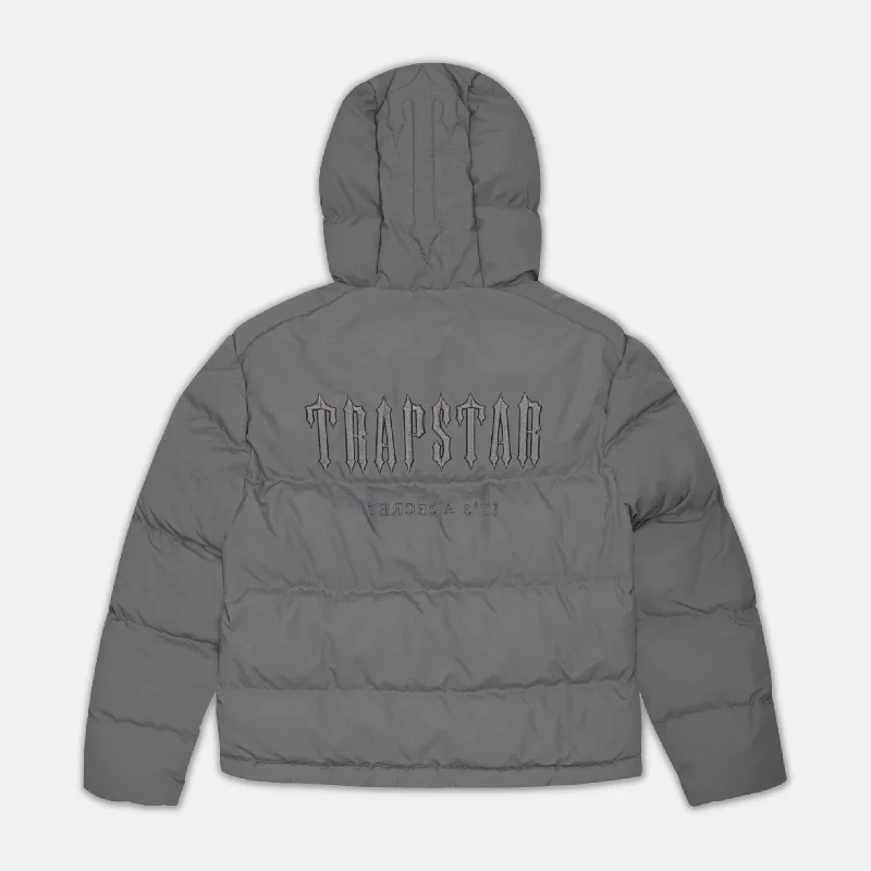 Trapstar Decoded Hooded Puffer 2.0 Jacket - Dark Smoke Grey