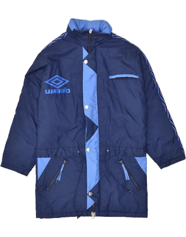 UMBRO Womens Windbreaker Coat UK 14 Medium Blue Colourblock Nylon