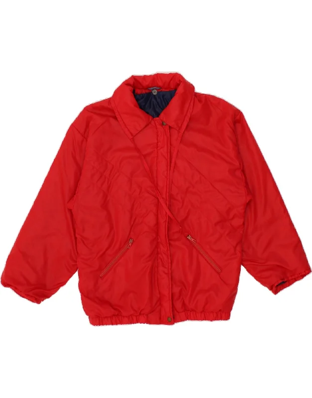 VINTAGE Womens Padded Jacket UK 14 Medium Red