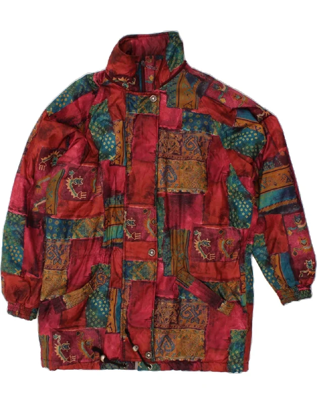 VINTAGE Womens Windbreaker Coat UK 18 XL Multicoloured Patchwork Polyester