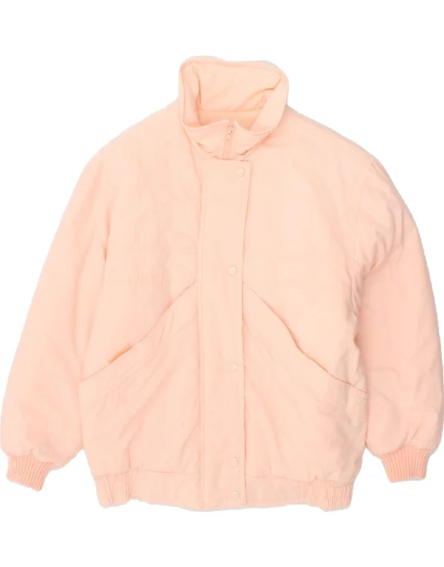 VINTAGE Womens Windbreaker Jacket UK 16 Large Pink Polyester