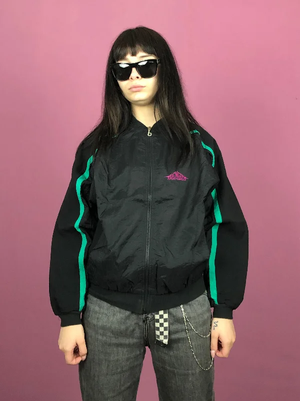 90s Benger Vintage Women's Windbreaker Jacket - L Black Nylon