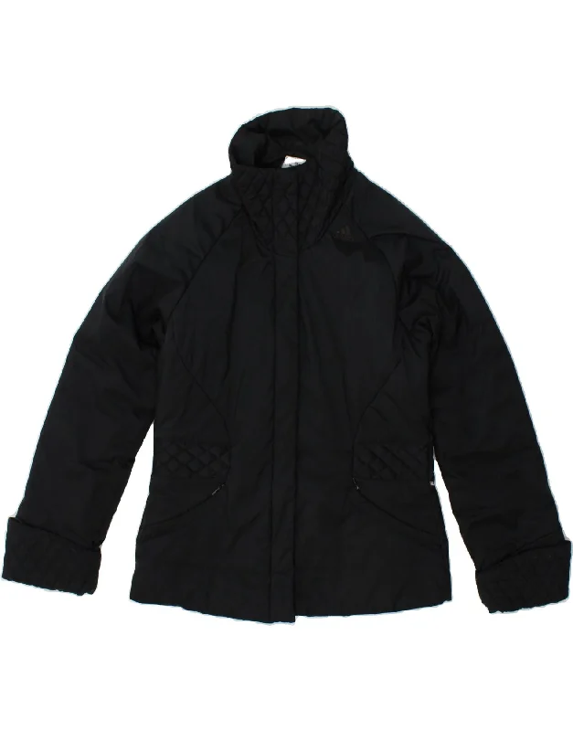 ADIDAS Womens Padded Jacket UK 12 Medium Black Polyester