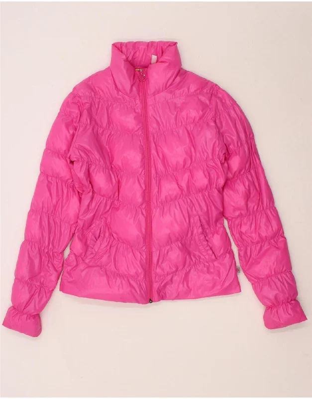 ADIDAS Womens Padded Jacket UK 12 Medium  Pink Nylon