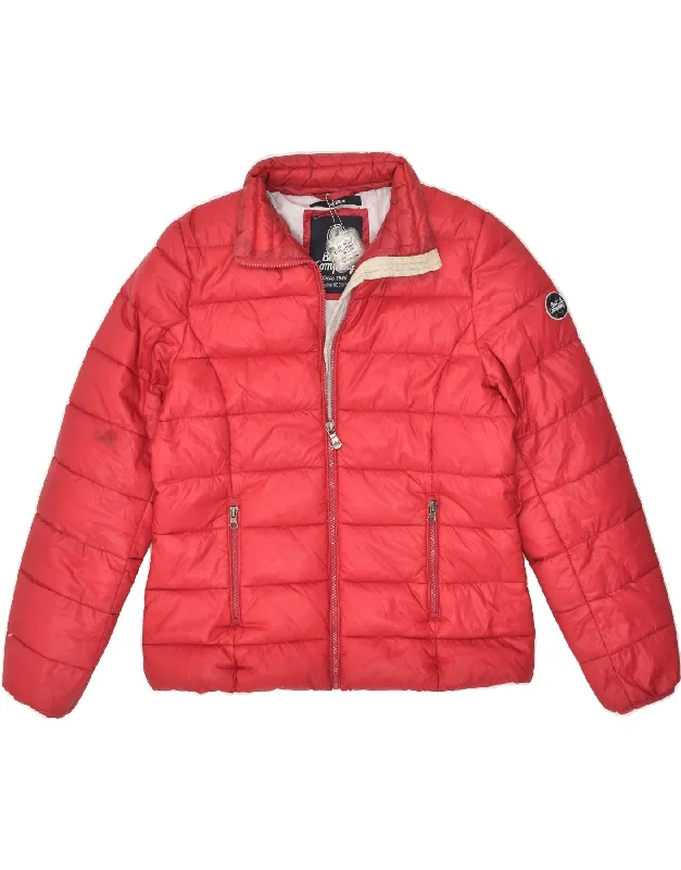 BEST COMPANY Womens Padded Jacket UK 14 Medium Red Polyester