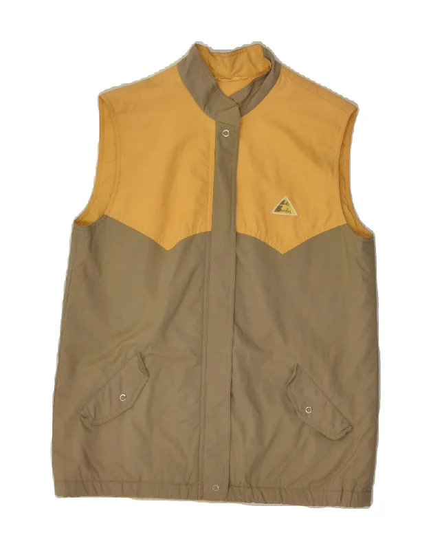 BETTY BARCLAY Womens Gilet EU 36 Small Yellow Colourblock Cotton