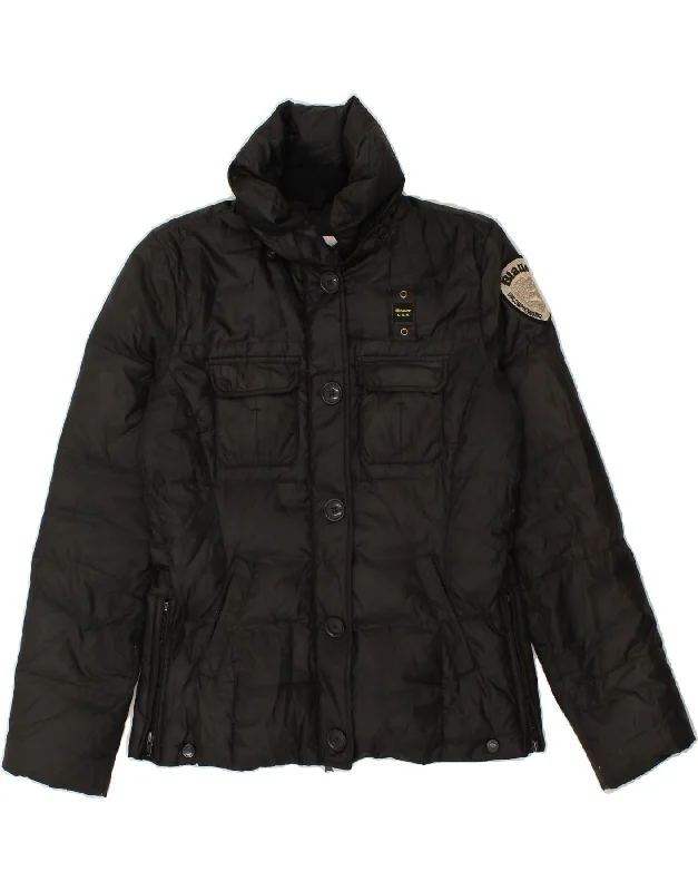 BLAUER Womens Padded Jacket UK 14 Medium Black