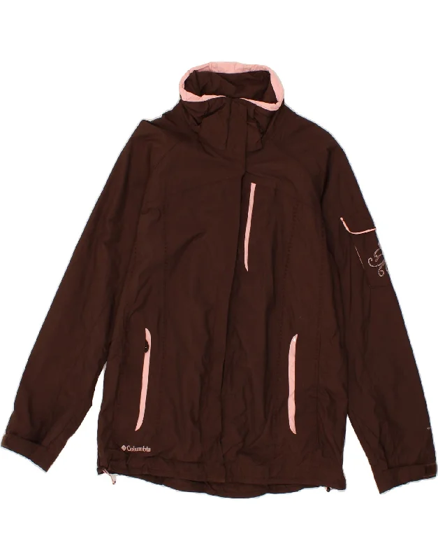 COLUMBIA Womens Loose Fit Windbreaker Jacket UK 10 Small Brown Nylon