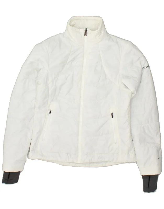 COLUMBIA Womens Omni-Heat Padded Jacket UK 12 Medium White Nylon