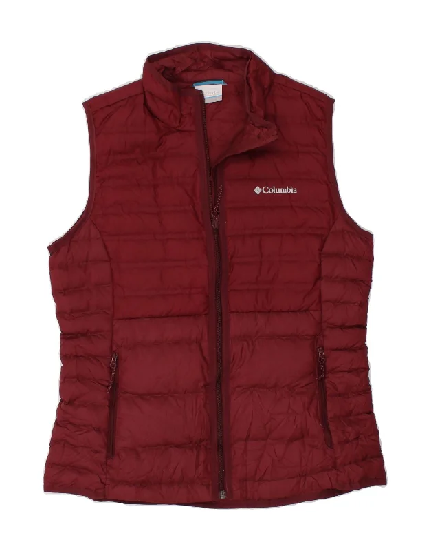 COLUMBIA Womens Padded Gilet UK 14 Medium Burgundy Polyester